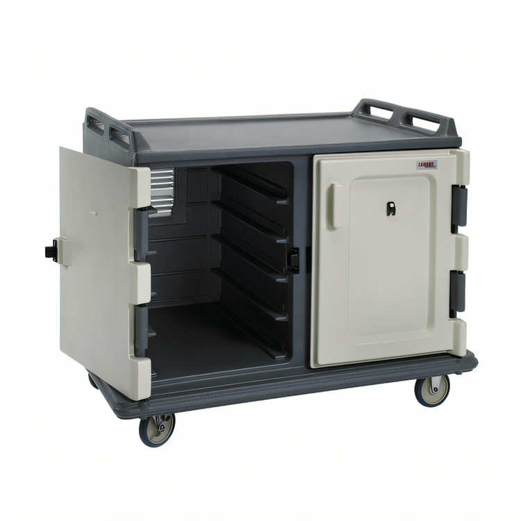 Product image #1 for Cambro 20-Tray Low Profile Insulated Meal Delivery Cart for 14 x 18 Trays, Granite Gray