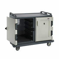 Cambro 20-Tray Low Profile Insulated Meal Delivery Cart for 14 x 18 Trays, Granite Gray