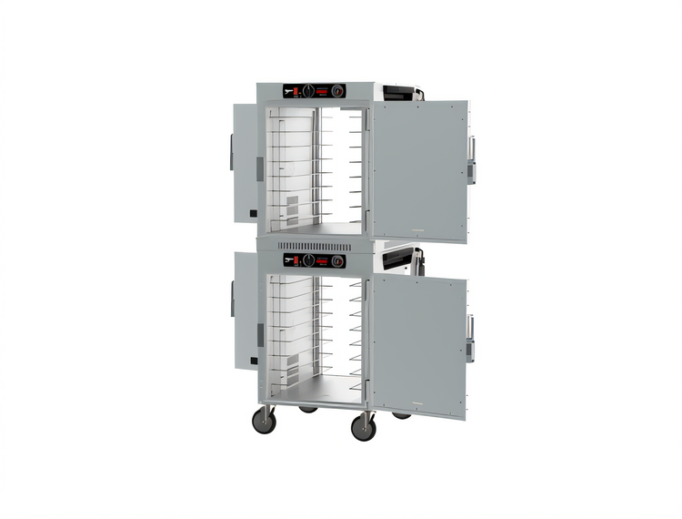 Product image #2 for Metro HotBlox™ Wide 16-Pan Dual-Cavity Pass-Thru Insulated Holding Cabinet, Analog, Solid Doors, Mobile