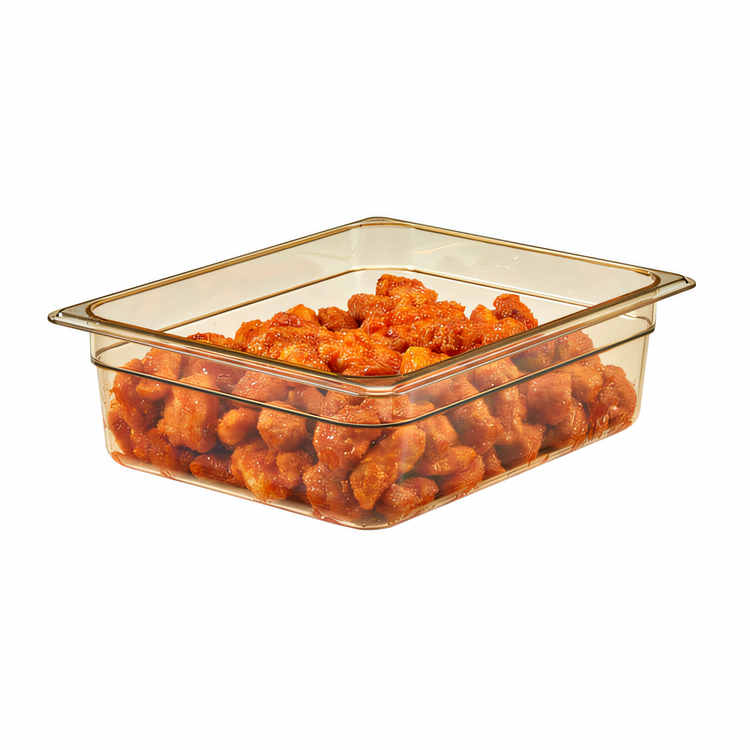 Product image #2 for Cambro H-Pan High Heat Half-Size 4-Inch Deep Amber Hot Food Pan