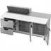 Thumbnail image #2 for Beverage-Air SPED72HC-10C-2 72-Inch Three-Section Sandwich Prep Table Refrigerated Counter with 10-Pan Top, 2 Doors, and 2 Drawers