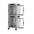 Thumbnail image #2 for Metro HotBlox™ HBCW16-AC-M Wide 16-Pan Stacked Dual-Cavity Mobile Heated Holding Cabinet, Analog Control, Clear Door
