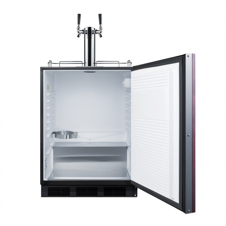 Product image #2 for Summit Commercial ADA-Compliant Undercounter Dual-Tap Beer Dispenser, Built-In or Freestanding, 24 Inch, 5.5 Cu. Ft., Solid Panel-Ready Door