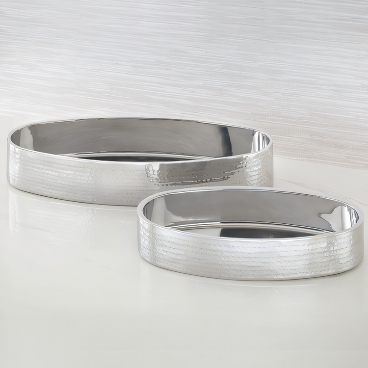 Product image #2 for American Metalcraft 128 oz Hammered Double-Wall Oval Serving Bowl
