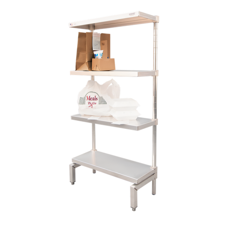 Product image #2 for New Age Aluminum Order Pick-Up Station Shelving Unit with Solid Adjustable Shelves, 30"W x 13-3/4"D x 60"H
