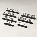 Thumbnail image #1 for American Metalcraft SBO3 Black Stainless Steel Oat Table Sign, 1-1/4 Inch High Case of 144