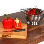 Thumbnail image #2 for John Boos Cucina Classico WAL-CUCKNB424-40 48" x 24" Walnut Edge-Grain Island Work Table, 40"H, Stainless Steel Open Base