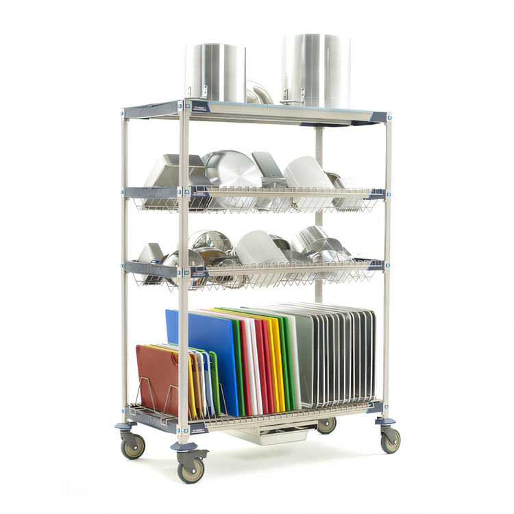 Product image #2 for MetroMax i 48-Inch Wide 4-Tier Mobile Drying Rack Unit with Drip Tray