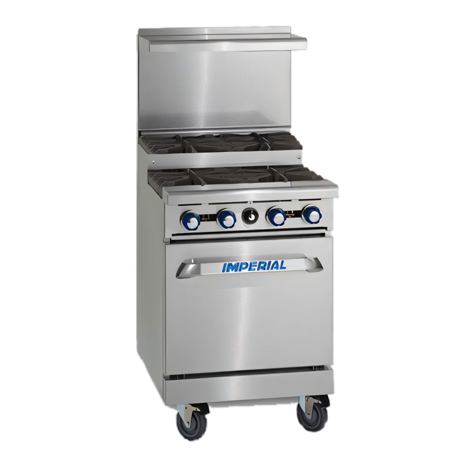 Product image #1 for Pro Series 24-Inch Gas Restaurant Range with 4 Burners and Space Saver Oven