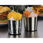 Thumbnail image #2 for American Metalcraft FFHM37 Stainless Steel French Fry Cup, 14 oz, Satin/Hammered Finish Case of 72
