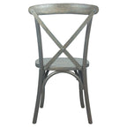 Thumbnail image #2 for Flash Furniture X-BACK-GREY Gray Stackable Side Chair with Bent X-Back and Elmwood Veneer Seat