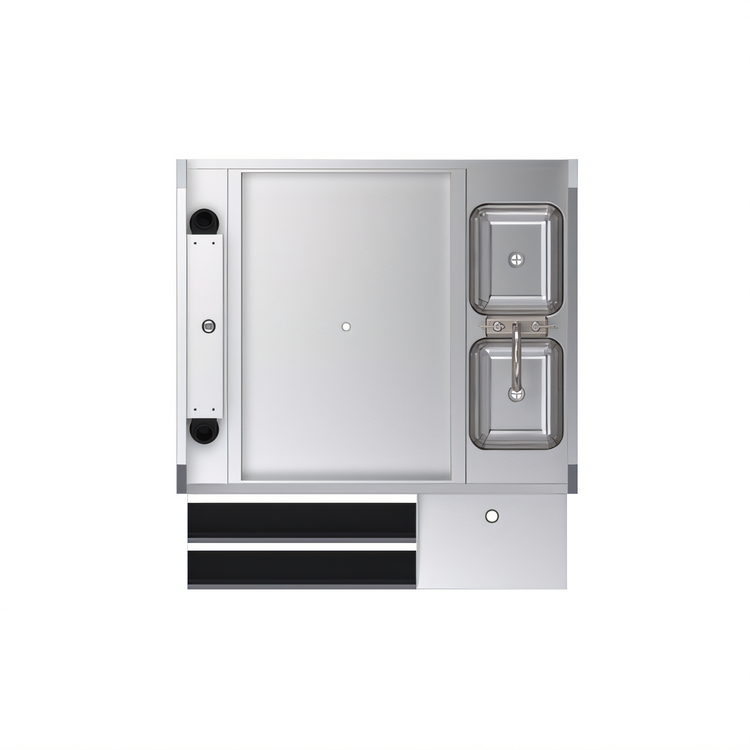 Product image #2 for Krowne Royal Series 42-Inch Pass-Thru Underbar Ice Bin/Cocktail Station with Left Ice Bin, 10-Circuit Cold Plate, Double Speed Rail, and Blender Shelf