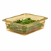 Thumbnail image #2 for Cambro H-Pan 1/2 Size High Heat Amber Plastic Colander Pan, 3 Inch Deep