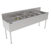 Thumbnail image #2 for Top Shelf TS Series 72-Inch Four-Compartment Stainless Steel Underbar Multi-Tank Sink Unit with Left and Right Drainboards