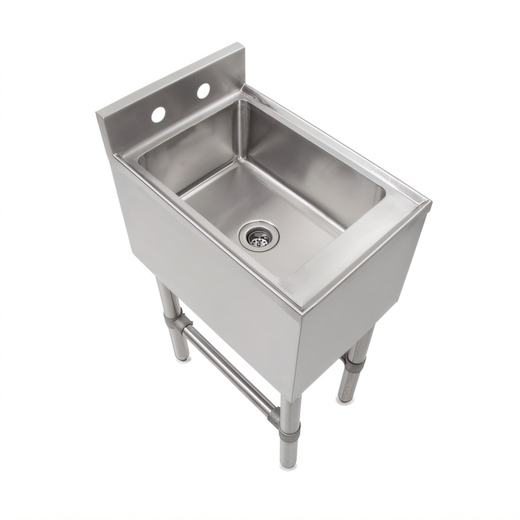 Product image #2 for John Boos Freestanding Slim-Line Underbar Dump Sink, Single Bowl, 12 x 18 x 32-1/2-Inch, Stainless Steel