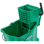 Thumbnail image #2 for CFS Brands 3690809 Mop Bucket Combo with Sidepress Wringer, 26 qt, Non-Marking Casters, Green Polyethylene