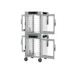 Thumbnail image #2 for Metro HotBlox™ HBCW16-ACPC-M Mobile 16-Pan Dual-Cavity Pass-Thru Insulated Holding Cabinet with Clear Front and Rear Doors, Analog Control
