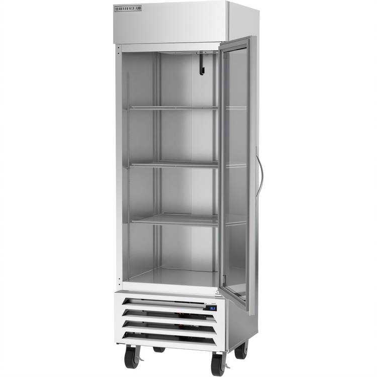 Product image #2 for Beverage Air Horizon Series 1-Section Reach-In Refrigerator with Right-Hand Hinged Glass Door, 19.08 Cu. Ft., Bottom-Mounted Self-Contained