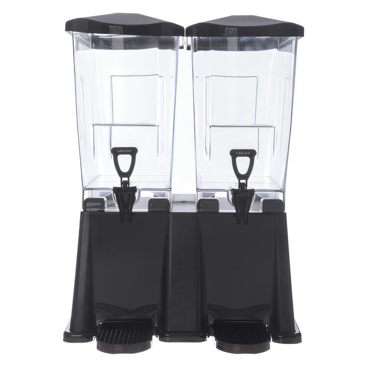 Product image #2 for Trimline Premium 6-Gallon Rectangular Double-Bowl Drink Dispenser, Clear Polycarbonate with Black Base