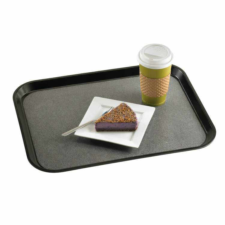 Product image #2 for Cambro Versa Camtray Rectangular Non-Skid Fiberglass Cafeteria Tray, 15 x 20 Inch, Black/Pebbled Black