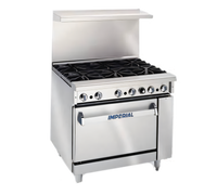 Imperial Pro Series 36-Inch Gas Restaurant Range with 2 Open Burners, 24-Inch Griddle and Standard Oven