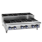 Thumbnail image #1 for Imperial (Middleby) IHPA-8-48SU 48-Inch Gas Countertop Hotplate, 4 Open Burners & 4 Step-Up Burners, Stainless Steel, 256,000 BTU
