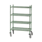 Thumbnail image #2 for Advance Tabco Special Value Series EGPC-64-X Mobile Wire Shelving Post, 64"H, Green Epoxy-Coated, Caster-Compatible