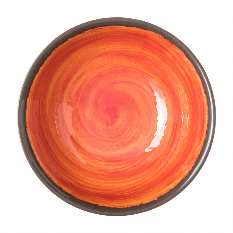 Product image #2 for Mingle Small 6-Inch Round Melamine Serving Bowl, 17 oz, Fireball Orange