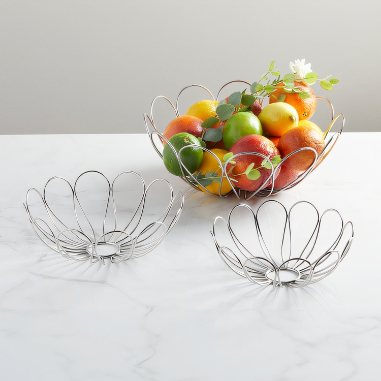 Product image #2 for American Metalcraft Bloom Round Stainless Steel Serving Basket, 6-7/8 Inch Diameter
