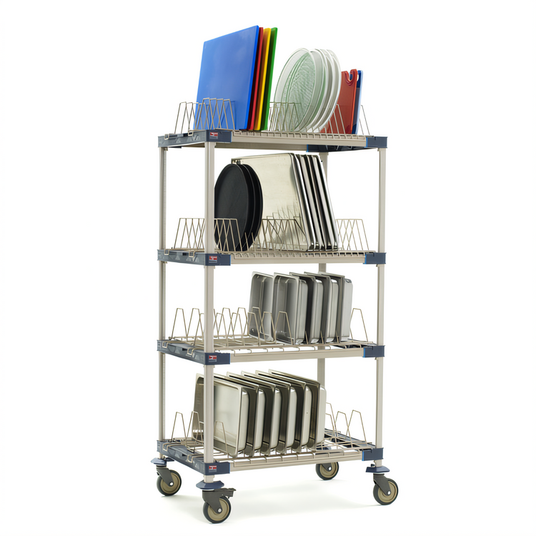 Product image #2 for MetroMax 4 36-Inch Wide 4-Tier Mobile Drying Rack Unit for Trays, Cutting Boards, Sheet Pans and Steam Pans
