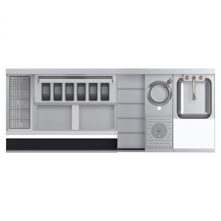 Product image #2 for Krowne Royal Series 60-Inch Single Zero-Step Beverage Speed Station with Ice Bin, Dump Sink, Glass Rinser and Speedrail