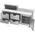 Thumbnail image #2 for Beverage-Air 72-Inch Three-Section Sandwich Top Refrigerated Counter with 8-Pan Top, 4 Drawers, and 1 Door