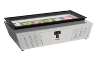 KoolMore 45-Inch Countertop 6-Pan Ice Cream Display Freezer with Glass Top