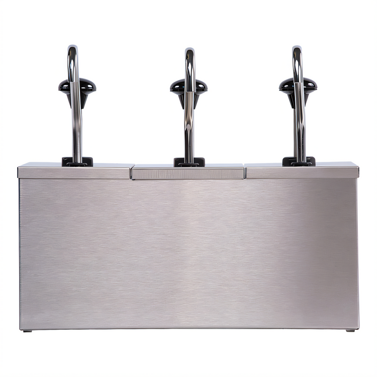 Product image #2 for Carlisle Insulated Triple-Head Countertop Topping Rail Condiment Pump Dispenser