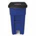 Thumbnail image #2 for Rubbermaid Commercial BRUTE 32 Gallon 2-Wheel Rollout Trash Cart with Hinged Lid, Blue