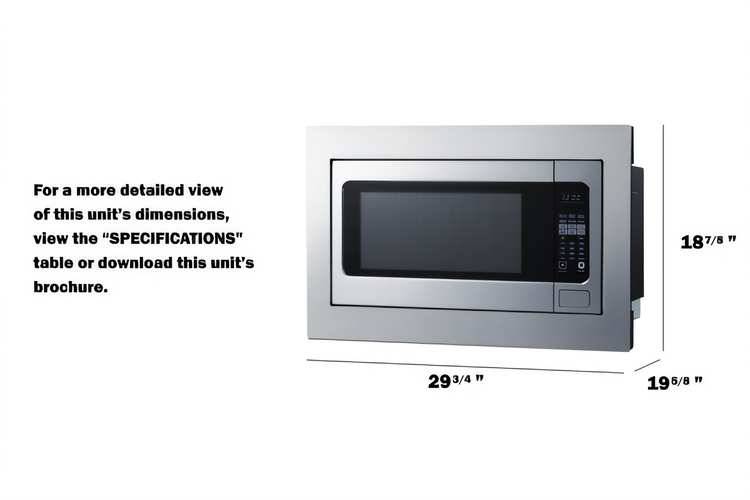 Product image #2 for Summit Appliance 30-Inch Built-In Microwave Oven with Included Trim Kit, 2.2 Cu. Ft., 1200 Watts