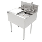 Thumbnail image #2 for Perlick Corporation Top Shelf TSF24PS-SBRT 24-Inch Stainless Steel Underbar Prep Sink with Cutting Board, Glass Rinser & Tool Well Faucet