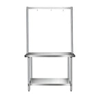 Thumbnail image #2 for Klinger's Trading TMP-36 36-Inch Adjustable Table-Mounted Stainless Steel Pot Rack with Straight Bar and Double-Pronged Hooks