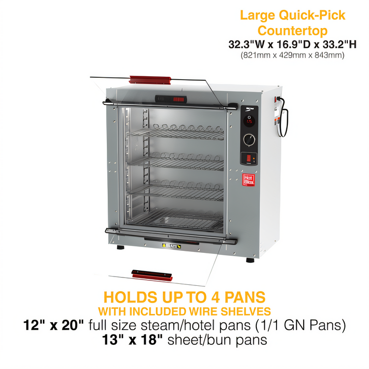Product image #2 for Metro HotBlox Xpress S8 Countertop Quick-Pick Hot Food Holding Cabinet, Reach-In, 4 Shelves, Simple Controls