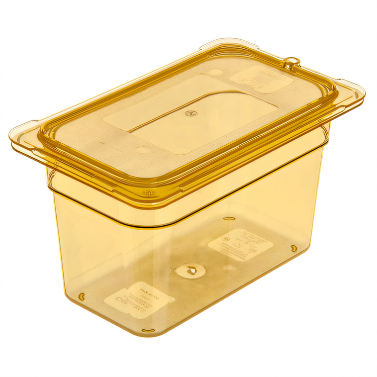 Product image #2 for StorPlus High Heat 1/4 Size 6-Inch Deep Hot Food Pan, 4 Qt, Amber Polyethersulfone