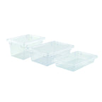 Thumbnail image #2 for Winco PFSH-3 Half-Size Clear Polycarbonate Food Storage Box, 3-1/2" Deep, 1.75 Gallon Case of 12