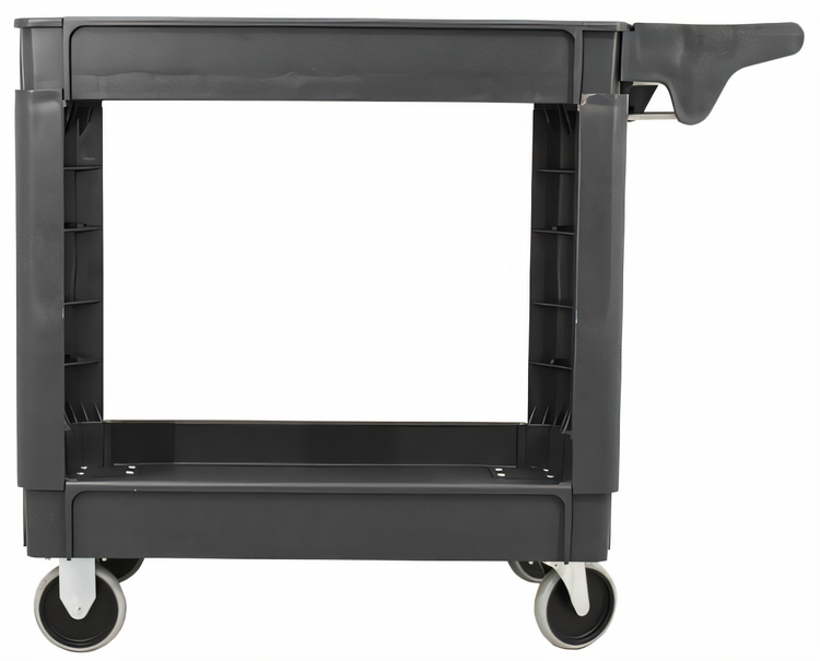 Product image #2 for Heavy-Duty Two-Shelf Utility Bus Cart with Extended Handle