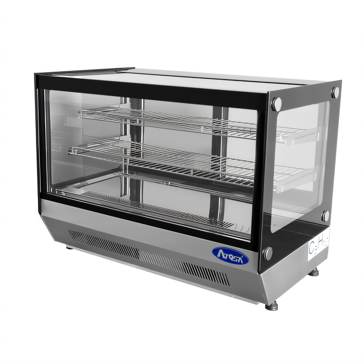 Product image #2 for Atosa CRDS-56 Countertop Refrigerated Display Case, 5.6 Cu. Ft., Straight Front Glass, Rear Sliding Doors