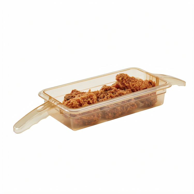 Product image #2 for Cambro H-Pan 1/3 Size Double-Handle High Heat Food Pan, 2-1/2 Inch Deep, Amber