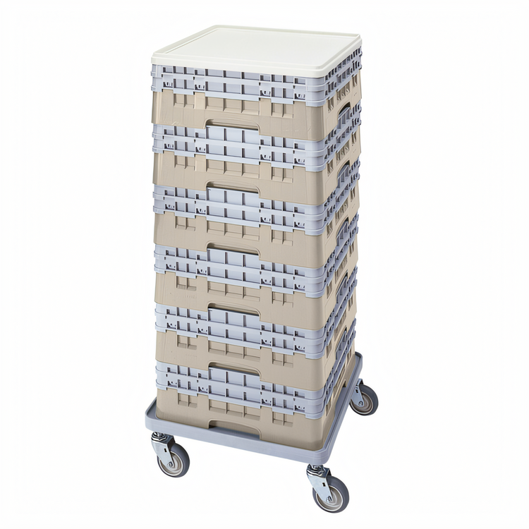Product image #2 for Cambro Camrack® Full Size Base Rack with 2 Soft Gray Extenders, 1 Compartment, Beige