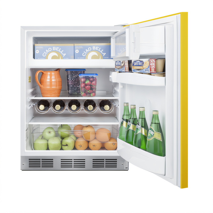 Product image #2 for Summit Appliance 24-Inch ADA Height Undercounter Refrigerator-Freezer with Saffron Gold Door