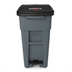 Thumbnail image #2 for Rubbermaid Commercial BRUTE 32 Gallon Step-On Rollout Trash Container with Hinged Lid