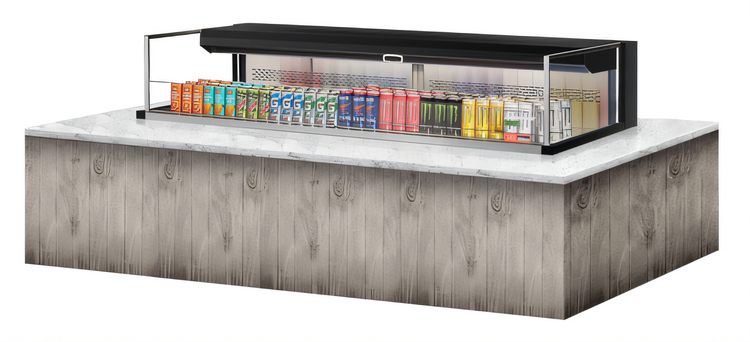 Product image #2 for Turbo Air 72-Inch Low Profile Drop-In Horizontal Open Refrigerated Display Case, Deck Only, 9.7 Cu. Ft.