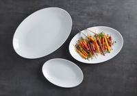 American Metalcraft 18 x 12 Inch White Oval Melamine Platter