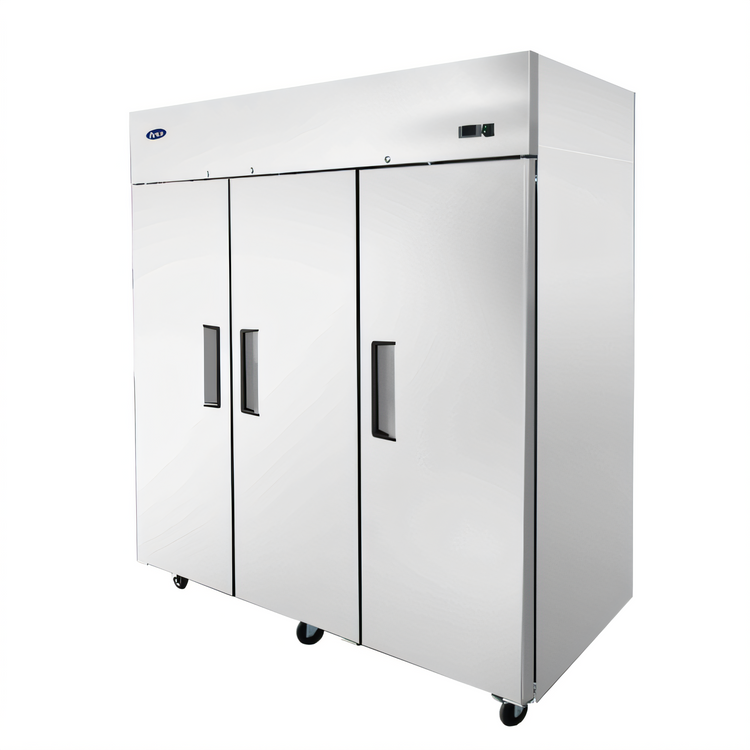 Product image #2 for Atosa MBF8003GR Three-Section Top-Mount Reach-In Freezer, 64.9 Cu. Ft., Stainless Steel